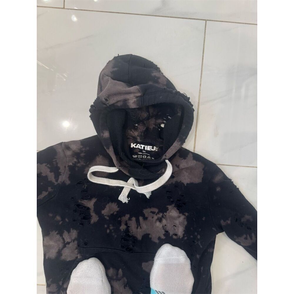 KatieJNYC Tie-Dye Jogger Set Black Hoodie & Pants - Picture 3 of 3